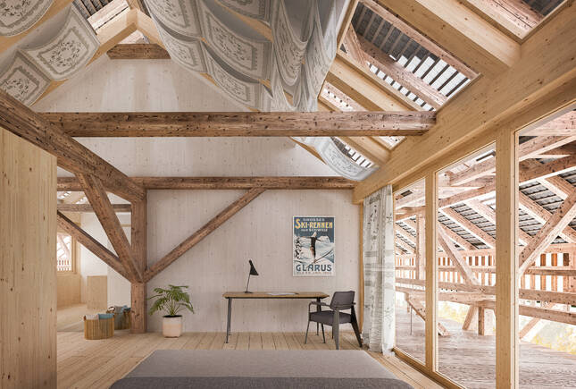 Grosses Guesthouse-Studio unter dem Dach - Visualisierung: Maaars